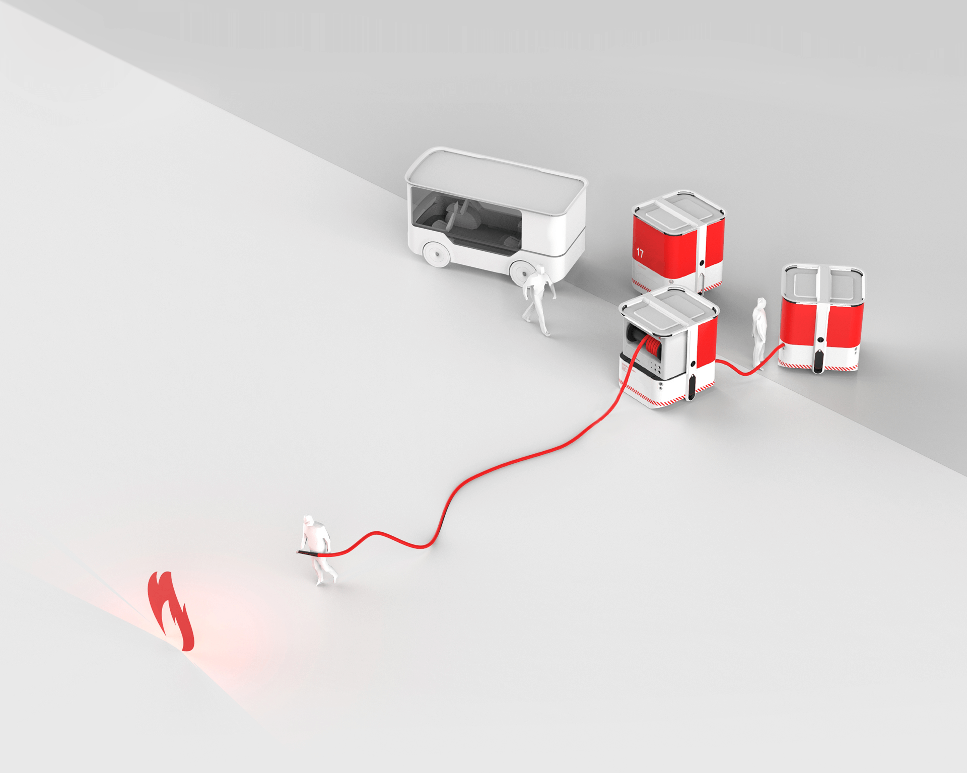 the modules during a fire fighting mission
