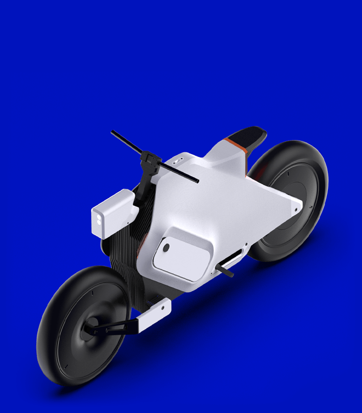 An isometric view of the TAKI motorcycle study