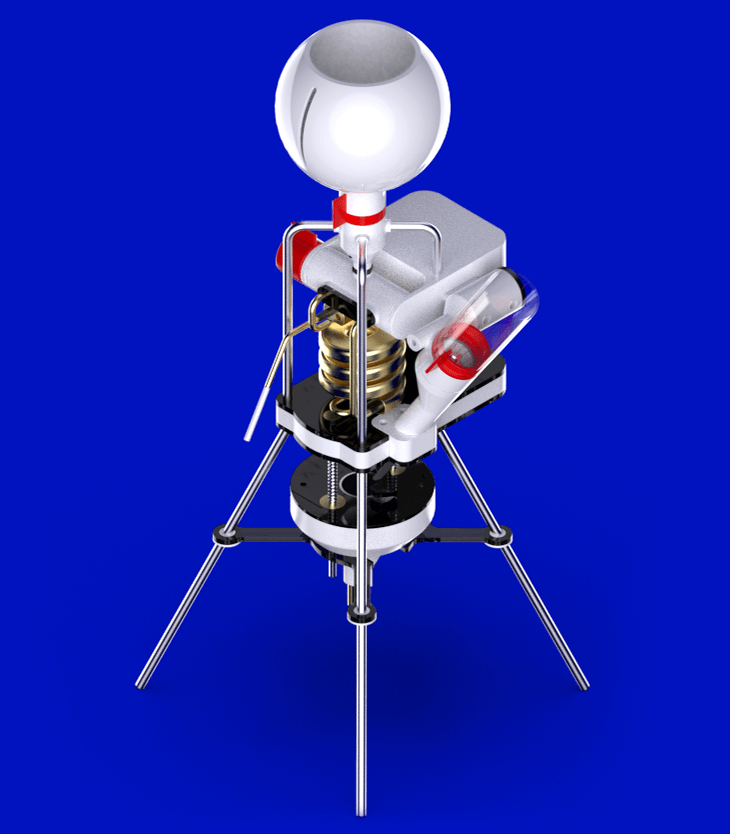 An isometric view of the soyuz coffee maker